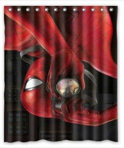 Spiderman and Camera Waterproof Fabric Shower Curtain for a Playful Bathroom