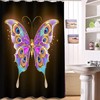 Spirit Butterfly Waterproof Shower Curtain with Colorful Flower Print 