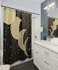 Spiritual Moon Phases Shower Curtain for Zen Bathroom Decor