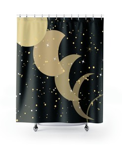 Spiritual Moon Phases Shower Curtain for Zen Bathroom Decor