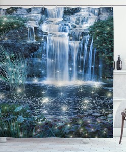 Splashing Waterfall Bathroom Curtain