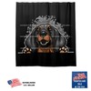 Splashy Wiener Dog Shower Curtain With Black Background