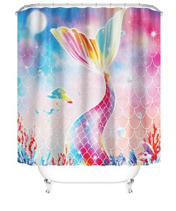 Splendid Mermaid Art Design Fabric Shower Curtain for Bathroom Dcor