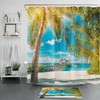 Splendid Tropical Seascape Palm Tree Shower Curtain for Bathroom Accessories