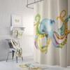Splendid Watercolor Octopus Shower Curtain: Rainbow Colors.