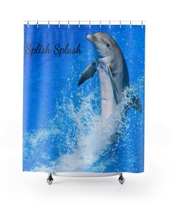 Splish Splash Dolphin Shower Curtain with Underwater Theme