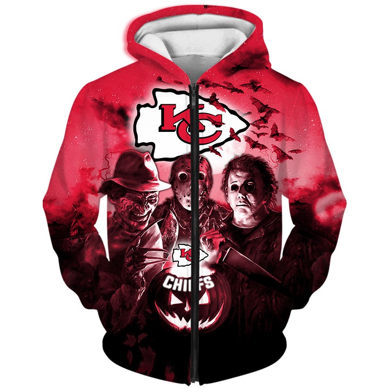 Spooktacular Kansas City Chiefs 3D Halloween Horror Night Hoodie