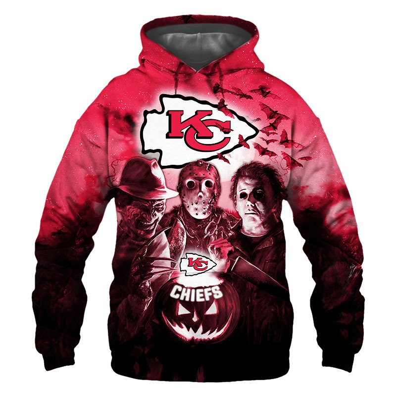 Spooktacular Kansas City Chiefs 3D Halloween Horror Night Hoodie