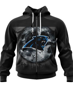 Spooky Halloween Night Carolina Panthers Hoodie With 3D Graphic Print Design