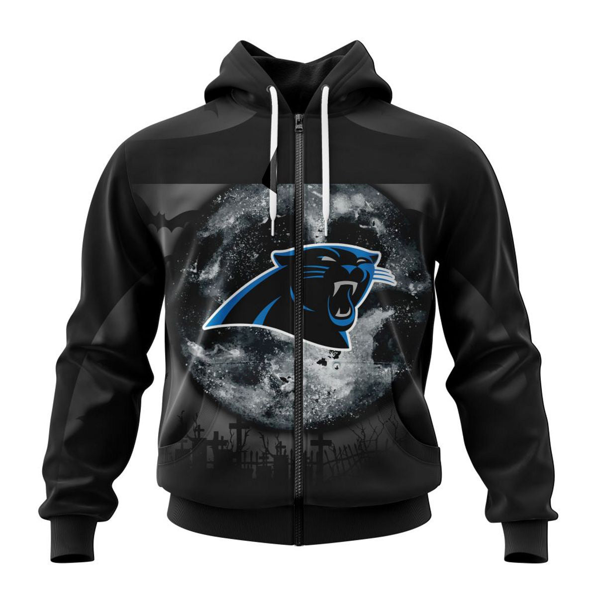 Spooky Halloween Night Carolina Panthers Hoodie With 3D Graphic Print Design