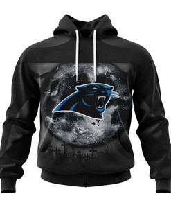 Spooky Halloween Night Carolina Panthers Hoodie With 3D Graphic Print Design