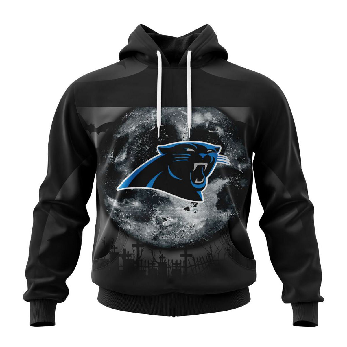 Spooky Halloween Night Carolina Panthers Hoodie With 3D Graphic Print Design