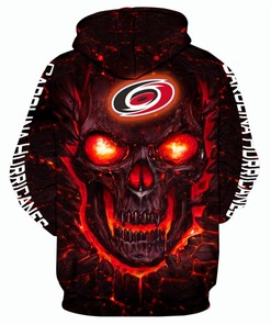 Spooky Halloween Themed Carolina Hurricanes Hoodie With 3D Skulls Pullover Design