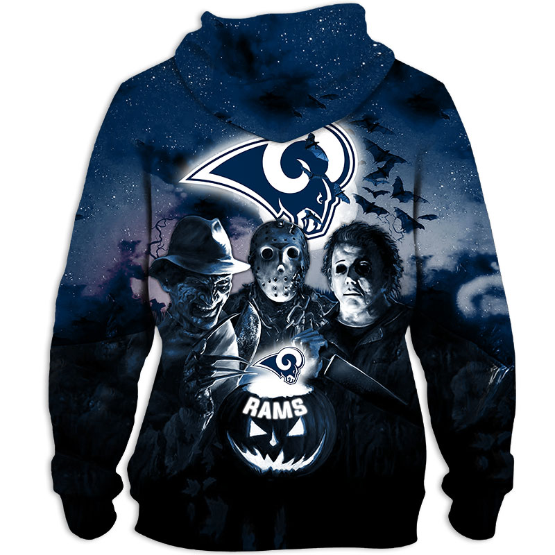 Spooky Los Angeles Rams Halloween 3D Horror Night Hoodie, Perfect Gift For Fans