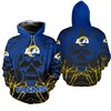 Spooky Los Angeles Rams Halloween Pumpkin Skull Print 3D All Over Print Hoodie Zip Hoodie, Perfect Gift For Fans