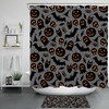 Spooky Pumpkin Bat Ghost Spider Shower Curtain, Halloween Bathroom Accessory
