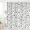 Spooky Shower Curtain For Halloween Decoration With Skull And Skeleton Print 