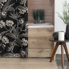 Spooky Skull Flower Bathtub Curtain With Goth Floral Print For Bathroom 