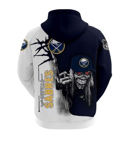 Spooky Ultra Cool Halloween Themed Buffalo Sabres Hoodie With Death Graphic Prints