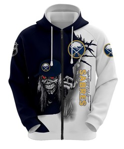 Spooky Ultra Cool Halloween Themed Buffalo Sabres Hoodie With Death Graphic Prints 