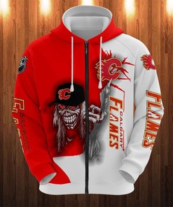 Spooky Ultra Cool Halloween Themed Calgary Flames Hoodie With Death Graphic Prints