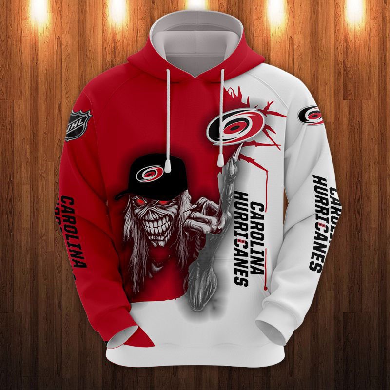 Spooky Ultra Cool Halloween Themed Carolina Hurricanes Hoodie With Death Graphic Prints