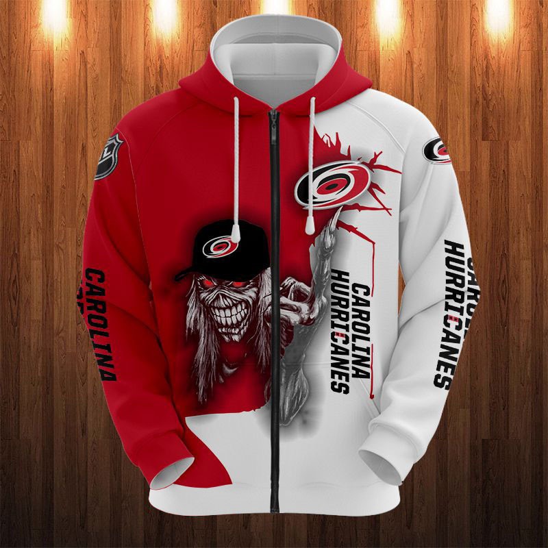 Spooky Ultra Cool Halloween Themed Carolina Hurricanes Hoodie With Death Graphic Prints