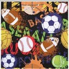 Sport Balls Shower Curtain with Baseball, Basketball, Soccer, and Football Pattern Waterproof and Washable for Bathroom 