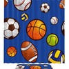 Sport Football Baseball Basketball Pattern Shower Curtain with Waterproof and Durable Material 