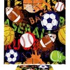 Sports Balls Pattern Waterproof Shower Curtain for Basketball, Baseball, Soccer, and Football Fans 