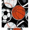 Sports Balls Soccer Baseball Basketball Print Shower Curtain for Athletic Bathroom 