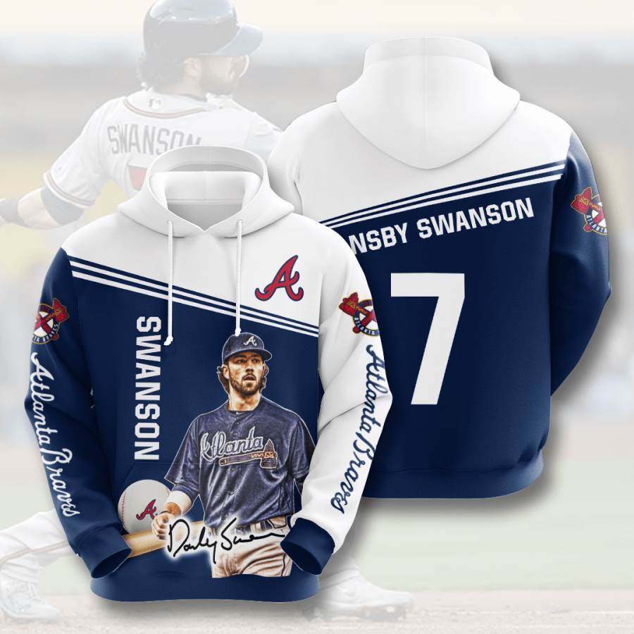 Sports Baseball Mlb Atlanta Braves Dansby Swanson Usa Hoodie 3D - Perfect For Any Fan.