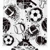 Sports Basketball Baseball Football Pattern Shower Curtain - Waterproof Bathroom Decor