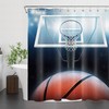 Sports Basketball Hoop Shower Curtain For Boys - Fun Bathroom Accessories