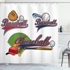 Sports Equipment Decor Print Shower Curtain For Bathroom
