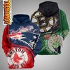 Sports Fanatic Boston Red Sox New England Patriots Boston Celtics 3D Hoodie
