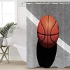 Sports Lover Basketball Print Shower Curtain for Bathroom Decor