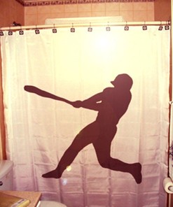 Sports Player Baseball Shower Curtain- Fun Bathroom Decor For Kids