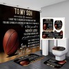 Sports Quotes Basketball Court Shower Curtain, Positive Motivational Words Bathroom Decor, Soft Toilet Mats for My Son