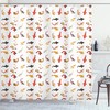 Spotted Koi Fishes Shower Curtain, Cloth Fabric Bathroom Decor with Traditional Decor