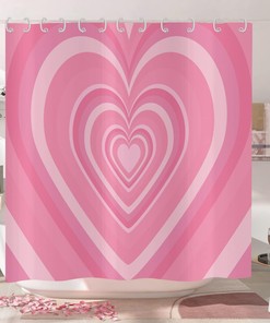 Spread Love With Valentine'S Shower Curtain In Pink Heart Design