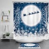 Sprightly Christmas Moon And Snowflake Shower Curtain - Festive Bathroom Accessory
