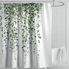 Spring Botanical Plant Branch Bouquet Shower Curtain With Green Leaves For Your Bathroom 