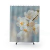 Spring Botanical White Floral Shower Curtain With Earthy And Unique Design For Gardener Decor And Bathroom Decor