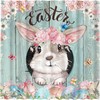 Spring Bunny Print Shower Curtain For Easter Bathroom Decor