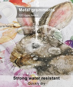 Spring Bunny Shower Curtain Watercolor Flowers With Luxury Shower Curtains