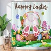 Spring Colorful Easter Eggs With Floral Shower Curtain For Bathroom 