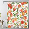 Spring Country Peach Floral Shower Curtain With White Background,