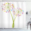 Spring Dandelion Flowers With Heart Shaped Petals Shower Curtain, Romance Valentines Design Cloth Fabric Bathroom Decors