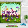 Spring Easter Bunny Eggs Shower Curtain With Waterproof Fabric And Bath Hooks